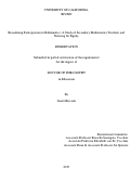 Cover page: Broadening Participation in Mathematics: A Study of Secondary Mathematics Teachers and Noticing for Equity