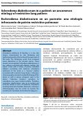 Cover page: Scleredema diabeticorum in a patient: un uncommon etiology of restrictive lung pattern Escleredema diabeticorum en un paciente: una etiología infrecuente de patrón restrictivo pulmonar
