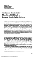 Cover page: Testing the Health Belief Model in a Field Study to Promote Bicycle Safety Helmets