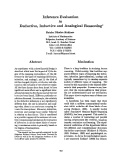 Cover page: Inference Evaluation in Deductive, Inductive and Analogical Reasoning