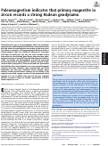 Cover page: Paleomagnetism indicates that primary magnetite in zircon records a strong Hadean geodynamo