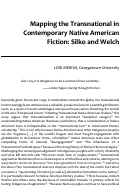Cover page: Mapping the Transnational in Contemporary Native American Fiction: Silko and Welch