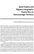 Cover page: Quiet Empire and Slippery Geography: Puerto Rico as Nonsovereign Territory