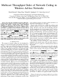 Cover page: Multicast Throughput Order of Network Coding in Wireless Ad-hoc Networks