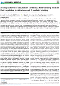 Cover page: A long isoform of GIV/Girdin contains a PDZ-binding module that regulates localization and G-protein binding