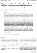 Cover page: Polygynandry and sexual size dimorphism in the sea spider Ammothea hilgendorfi (Pycnogonida: Ammotheidae), a marine arthropod with brood‐carrying males