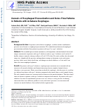 Cover page: Genesis of Esophageal Pressurization and Bolus Flow Patterns in Patients With Achalasia Esophagus