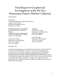 Cover page: Final Report of Geophysical Investigations at the Pio Pico Restoration Project, Whittier California