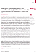 Cover page of Global, regional, and national prevalence of adult overweight and obesity, 1990–2021, with forecasts to 2050: a forecasting study for the Global Burden of Disease Study 2021