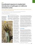 Cover page: Coordinated response to inadvertent introduction of pathogens to California restoration areas