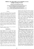 Cover page: Children, more than adults, rely on similarity to accessmultiple meanings of words