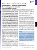 Cover page: RecQ helicase and RecJ nuclease provide complementary functions to resect DNA for homologous recombination