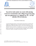 Cover page: Search for dark matter in events with missing transverse momentum and a Higgs boson decaying into two photons in $pp$ collisions at $\sqrt{s} = 13$ TeV with the ATLAS detector