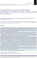 Cover page: Poor performance of psoas muscle index for identification of patients with higher waitlist mortality risk in cirrhosis