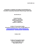 Cover page of Geographic Scalability and Supply Chain Elasticity of a Structural Commodity Generation Model Using Public Data