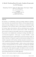 Cover page: A model checking-based security analysis framework for IoT systems