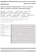 Cover page: Clinical translation of hyperpolarized 13C pyruvate and urea MRI for simultaneous metabolic and perfusion imaging