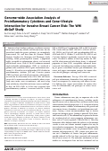 Cover page: Genome-wide Association Analysis of Proinflammatory Cytokines and Gene–lifestyle Interaction for Invasive Breast Cancer Risk: The WHI dbGaP Study