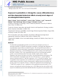 Cover page: Exposure to permethrin or chlorpyrifos causes differential dose- and time-dependent behavioral effects at early larval stages of an endangered teleost species