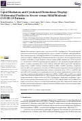 Cover page: Lipid Mediators and Cytokines/Chemokines Display Differential Profiles in Severe versus Mild/Moderate COVID-19 Patients