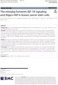 Cover page: The interplay between IGF-1R signaling and Hippo-YAP in breast cancer stem cells