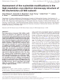 Cover page: Assessment of the nucleotide modifications in the high-resolution cryo-electron microscopy structure of the Escherichia coli 50S subunit