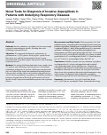 Cover page: Novel Tests for Diagnosis of Invasive Aspergillosis in Patients with Underlying Respiratory Diseases