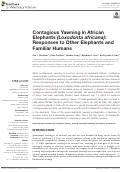 Cover page: Contagious Yawning in African Elephants (Loxodonta africana): Responses to Other Elephants and Familiar Humans.