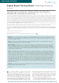 Cover page: Digital Breast Tomosynthesis: Radiologist Learning Curve.
