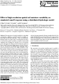 Cover page: Effect of high-resolution spatial soil moisture variability on simulated runoff response using a distributed hydrologic model