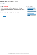 Cover page: North American cooling signature of strong stratospheric wave events depends on the QBO phase