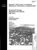 Cover page: Measurements of Storage Ring Motion at the ALS