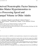 Cover page: Brain Derived Neurotrophic Factor Interacts with White Matter Hyperintensities to Influence Processing Speed and Hippocampal Volume in Older Adults
