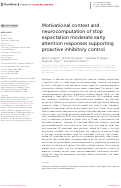 Cover page: Motivational context and neurocomputation of stop expectation moderate early attention responses supporting proactive inhibitory control