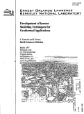 Cover page: Development of Inverse Modeling Techniques for Geothermal Applications