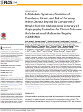 Cover page: Is Metabolic Syndrome Predictive of Prevalence, Extent, and Risk of Coronary Artery Disease beyond Its Components? Results from the Multinational Coronary CT Angiography Evaluation for Clinical Outcome: An International Multicenter Registry (CONFIRM)