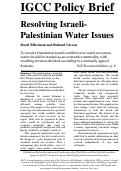 Cover page: Resolving Israeli-Palestinian Water Issues