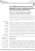 Cover page: The CD28-Transmembrane Domain Mediates Chimeric Antigen Receptor Heterodimerization With CD28