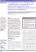 Cover page: Development of a core outcome set for ventilation trials in neurocritical care patients with acute brain injury: protocol for a Delphi consensus study of international stakeholders.