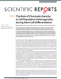 Cover page: The Role of Chromatin Density in Cell Population Heterogeneity during Stem Cell Differentiation