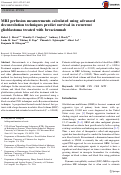 Cover page: MRI perfusion measurements calculated using advanced deconvolution techniques predict survival in recurrent glioblastoma treated with bevacizumab.