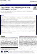 Cover page: A pipeline for targeted metagenomics of environmental bacteria