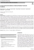 Cover page: Social Care Recommendations in National Diabetes Treatment Guidelines.