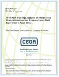 Cover page: The Effect of Savings Accounts on Interpersonal Financial Relationships: Evidence from a Field Experiment in Rural Kenya