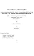 Cover page: Towards grammaticality and fluency : characterizing and correcting ESL errors using dictionary random walks and other means