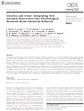 Cover page: Genetics and Crime: Integrating New Genomic Discoveries Into Psychological Research About Antisocial Behavior