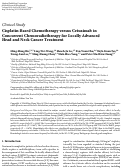 Cover page: Cisplatin-Based Chemotherapy versus Cetuximab in Concurrent Chemoradiotherapy for Locally Advanced Head and Neck Cancer Treatment