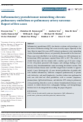 Cover page: Inflammatory pseudotumor mimicking chronic pulmonary embolism or pulmonary artery sarcoma: Report of five cases