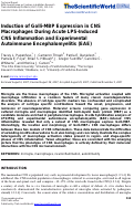 Cover page: Induction of Golli-MBP Expression in CNS Macrophages During Acute LPS-Induced CNS Inflammation and Experimental Autoimmune Encephalomyelitis (EAE)