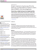 Cover page: Empiric treatment of pulmonary TB in the Xpert era: Correspondence of sputum culture, Xpert MTB/RIF, and clinical diagnoses